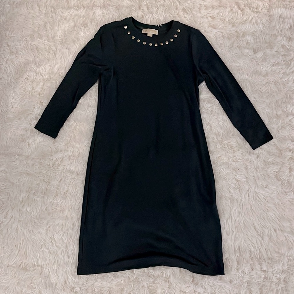 Michael Kors Emerald Green with Gold Long Sleeve Dress Size XS